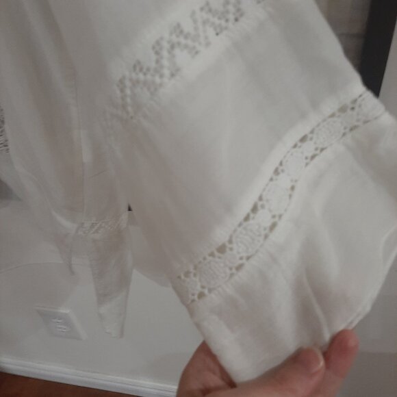 Anthropologie boho crochet silk blouse - Picture 15 of 16